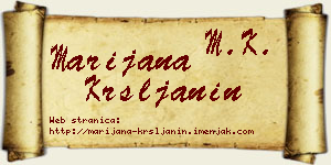 Marijana Kršljanin vizit kartica